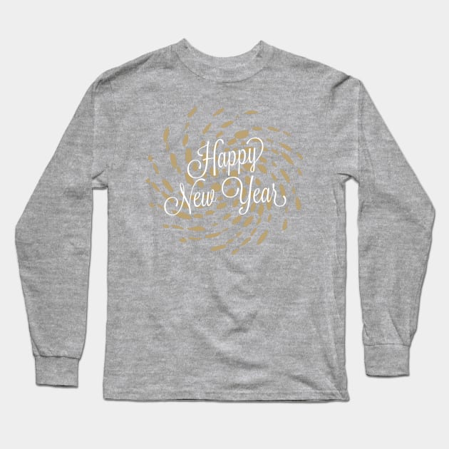 Happy New Year Swirl Long Sleeve T-Shirt by chrissyloo